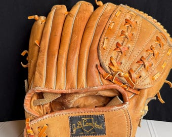 Vintage Leather Baseball Glove: J D Comstock HA407, Left Hand