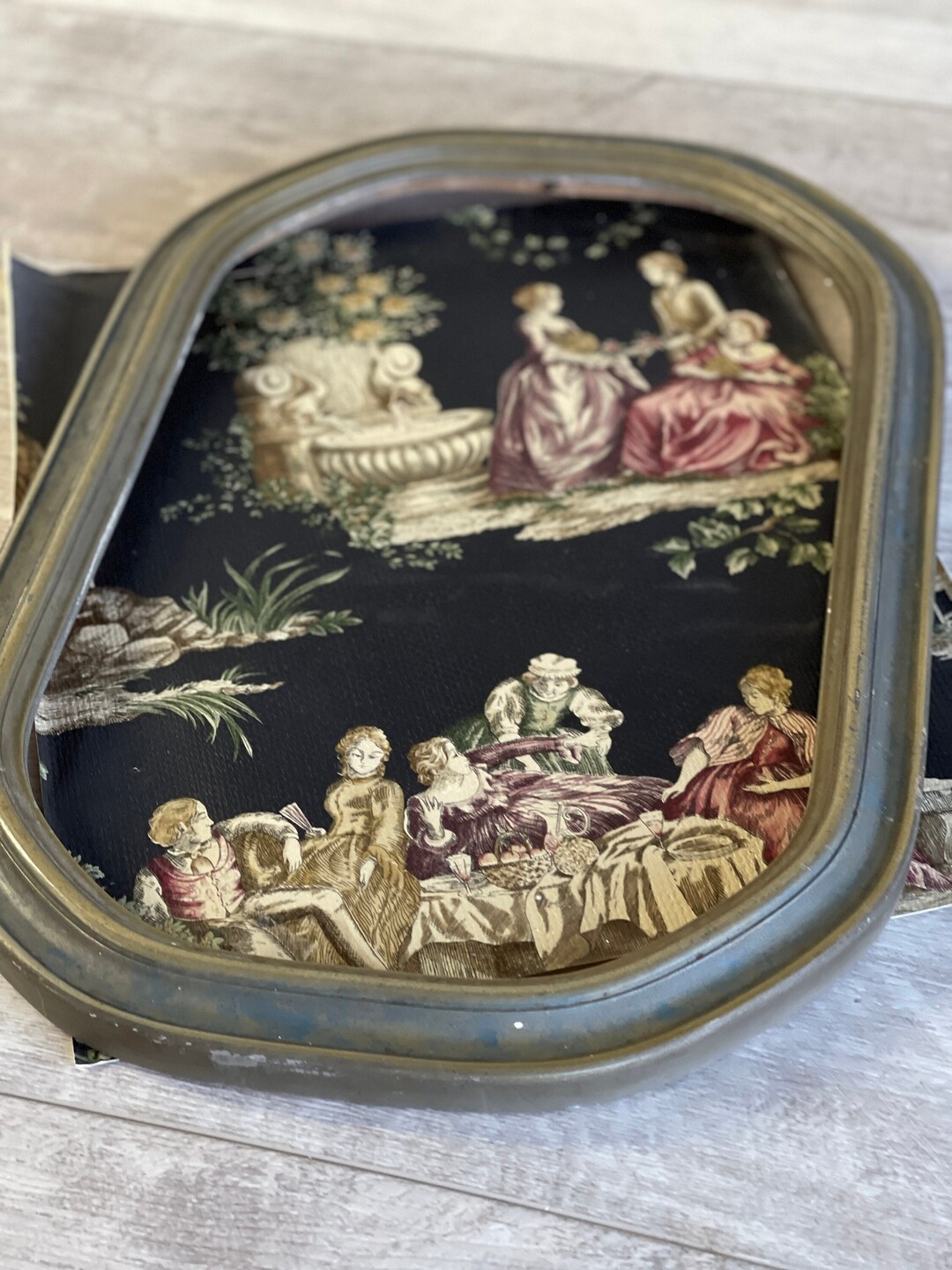 Antique Frame Octagon Art Deco Gesso 15.5 by 9.5 Inch Etsy