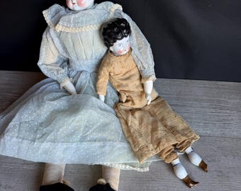 Antique Hertwig German China Head Doll C. 1890s: 15 Inch Old
