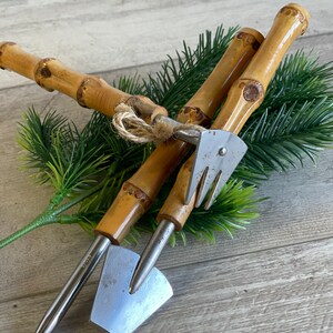 Vintage Hand Tools Bamboo Handles House Plant Tools image 9