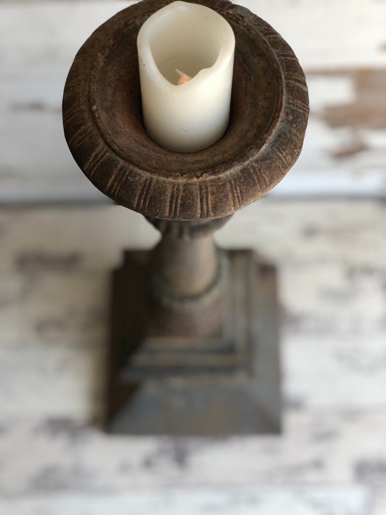 Antique Cast Iron Church Candle Holder Gigantic Gothic Floor Etsy