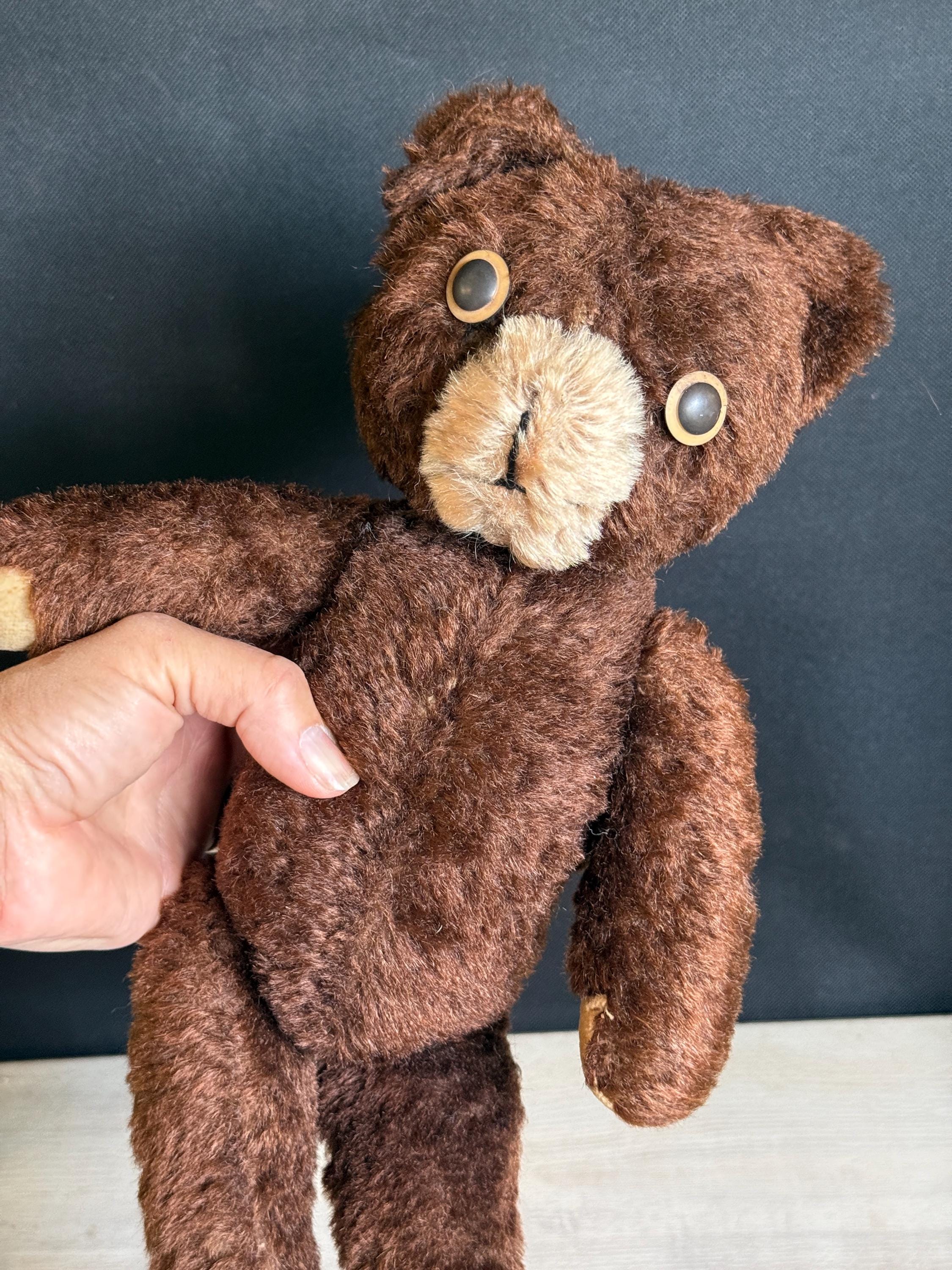 Antique Knickerbocker Bear Stuffed Mohair Jointed 14 Inch - as Is