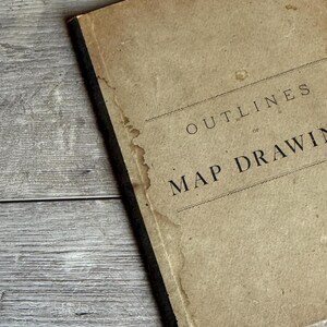 Antique 1884 Geography Workbook - Outlines of Map Drawing