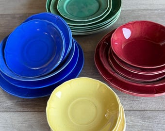 Vintage Mt Clemens Pottery Dishes: 1930s "Old Madrid" Pattern