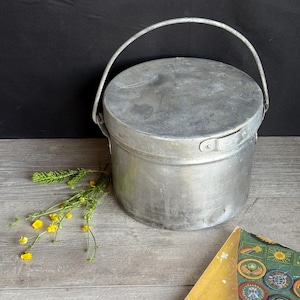 Vintage Aluminum Picnic Pack Camping Pots Pans Bucket