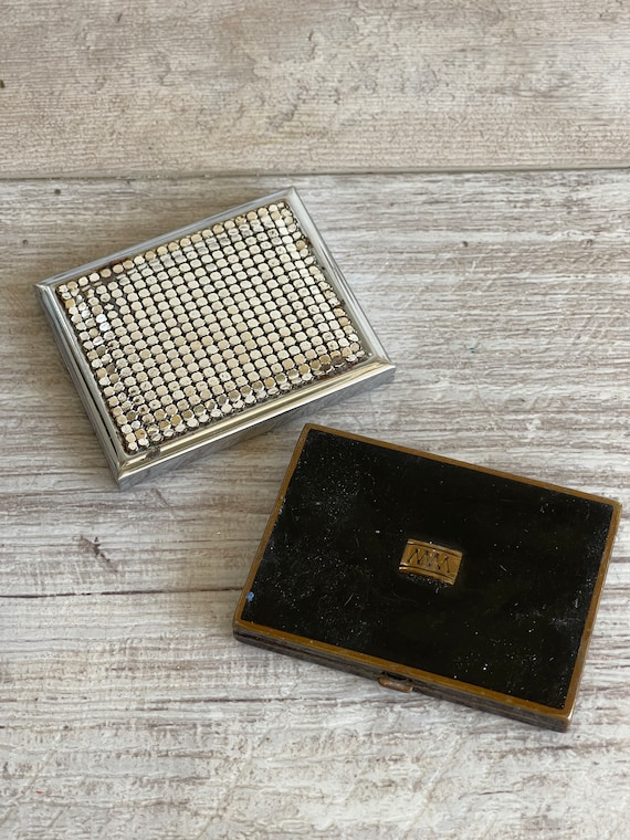 Vintage Charbert & Whiting Davis Compacts: Brass,… - image 1