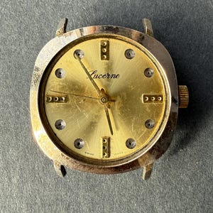 Vintage Lucerne Watch  As Is Mens Mid Century Swiss Made