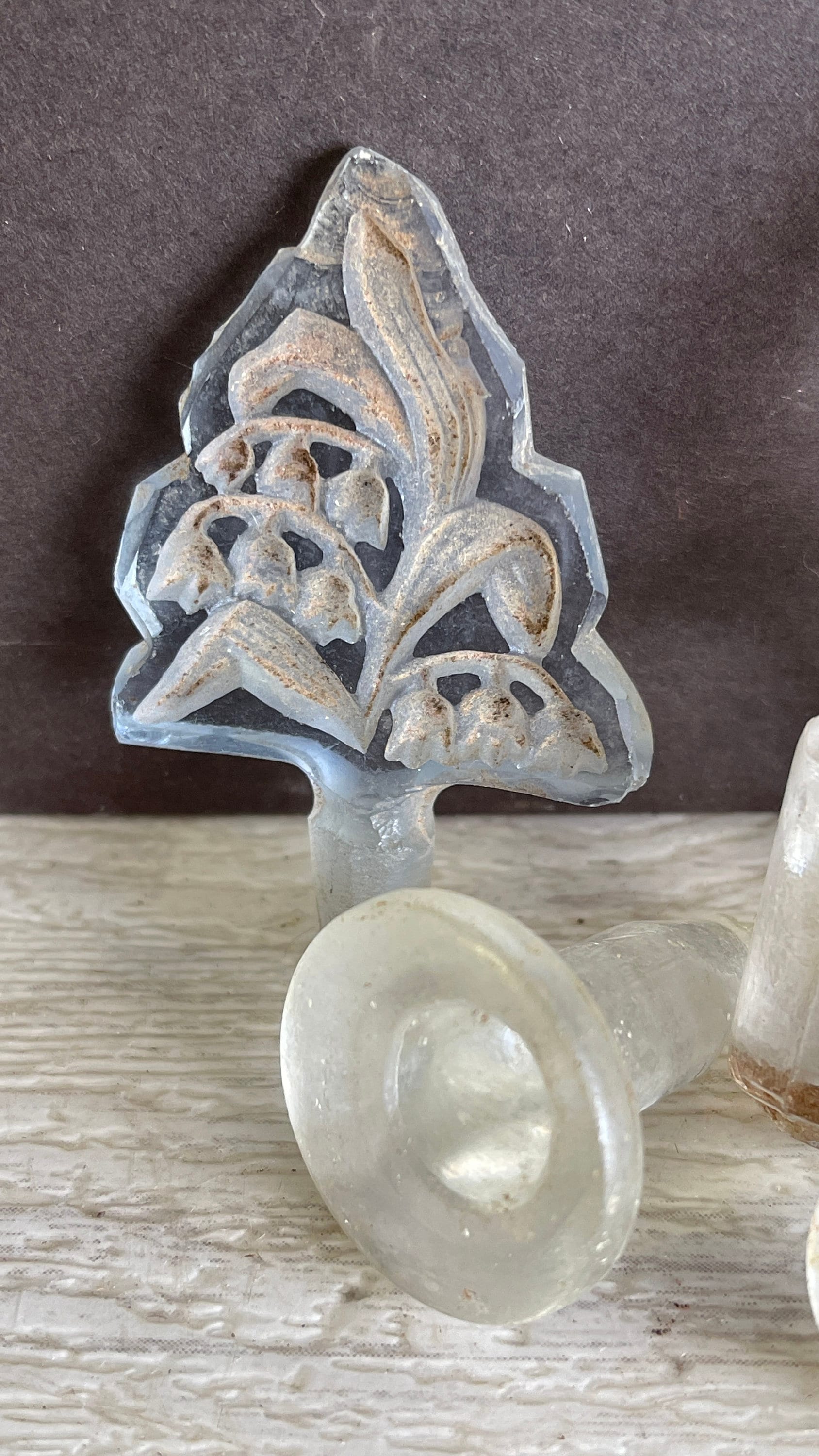 Antique Glass Bottle Stoppers - Choice - Frosted, Crystal, Old