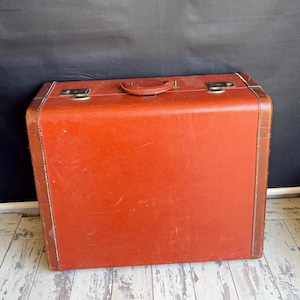 Vintage Leather Suitcase by Horn 1960s Preppy Style