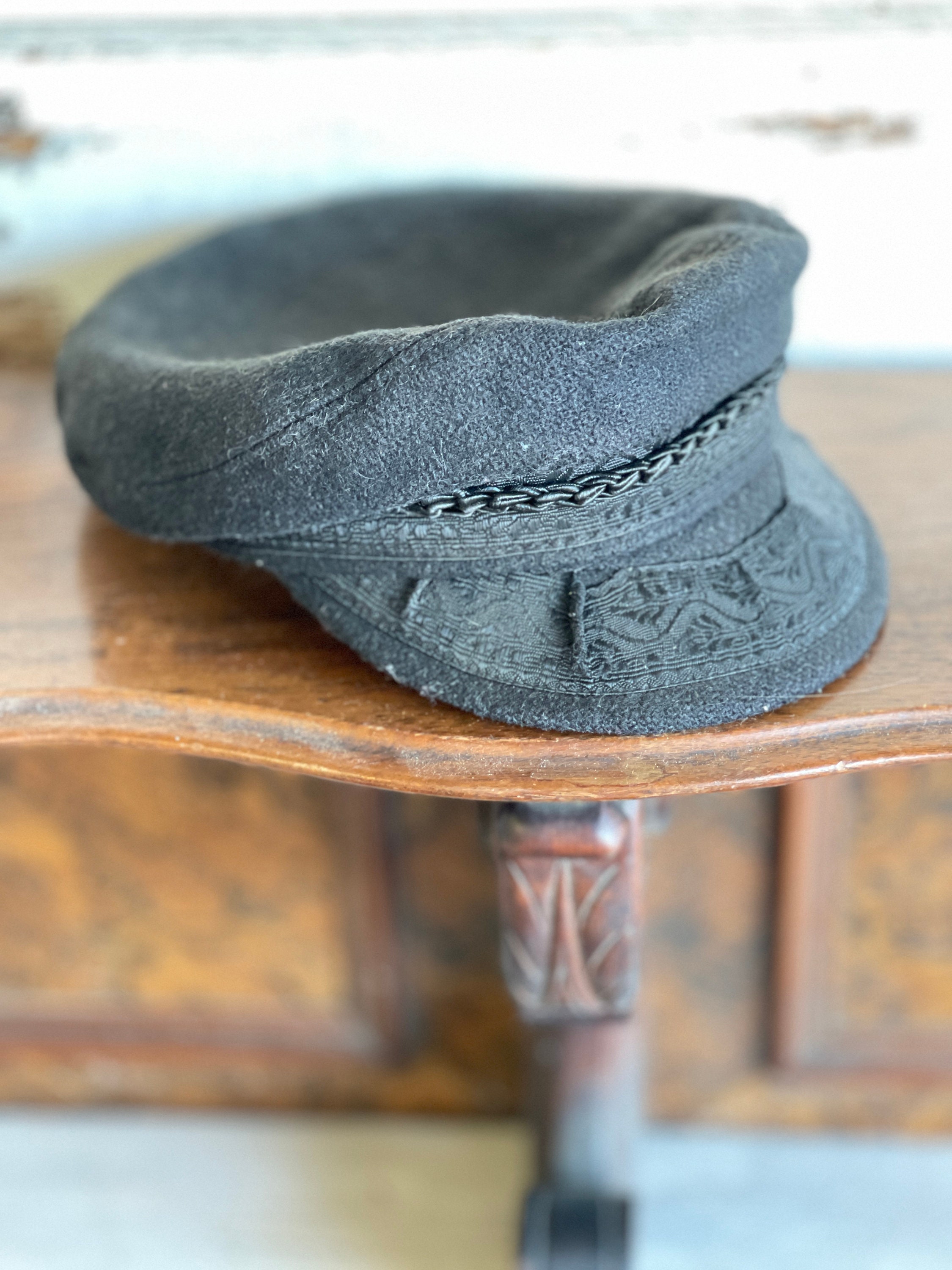 Vintage Greek Fishermans Cap Wool Hat Made in Greece OLD Small