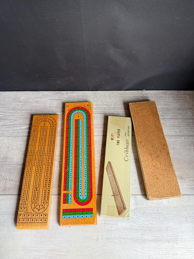 Vintage Cribbage Board - Bicycle 3 Track - NO PEGS image 18