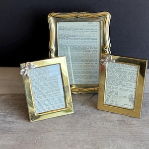Vintage Brass Frames Lacquered  Lot 3:  3x4.5 and 2x3 - Wallet Photo frames