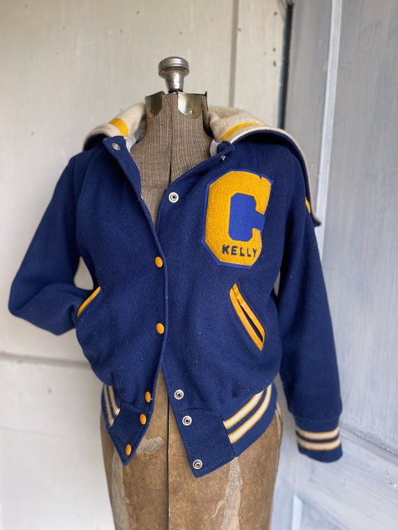 Vintage Varsity Jacket Blue and Gold, Retro Athle… - image 9