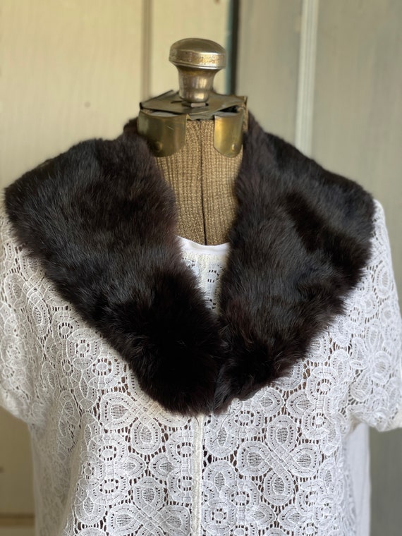 Vintage Black Fur Collar Detached Handmade Real Fu