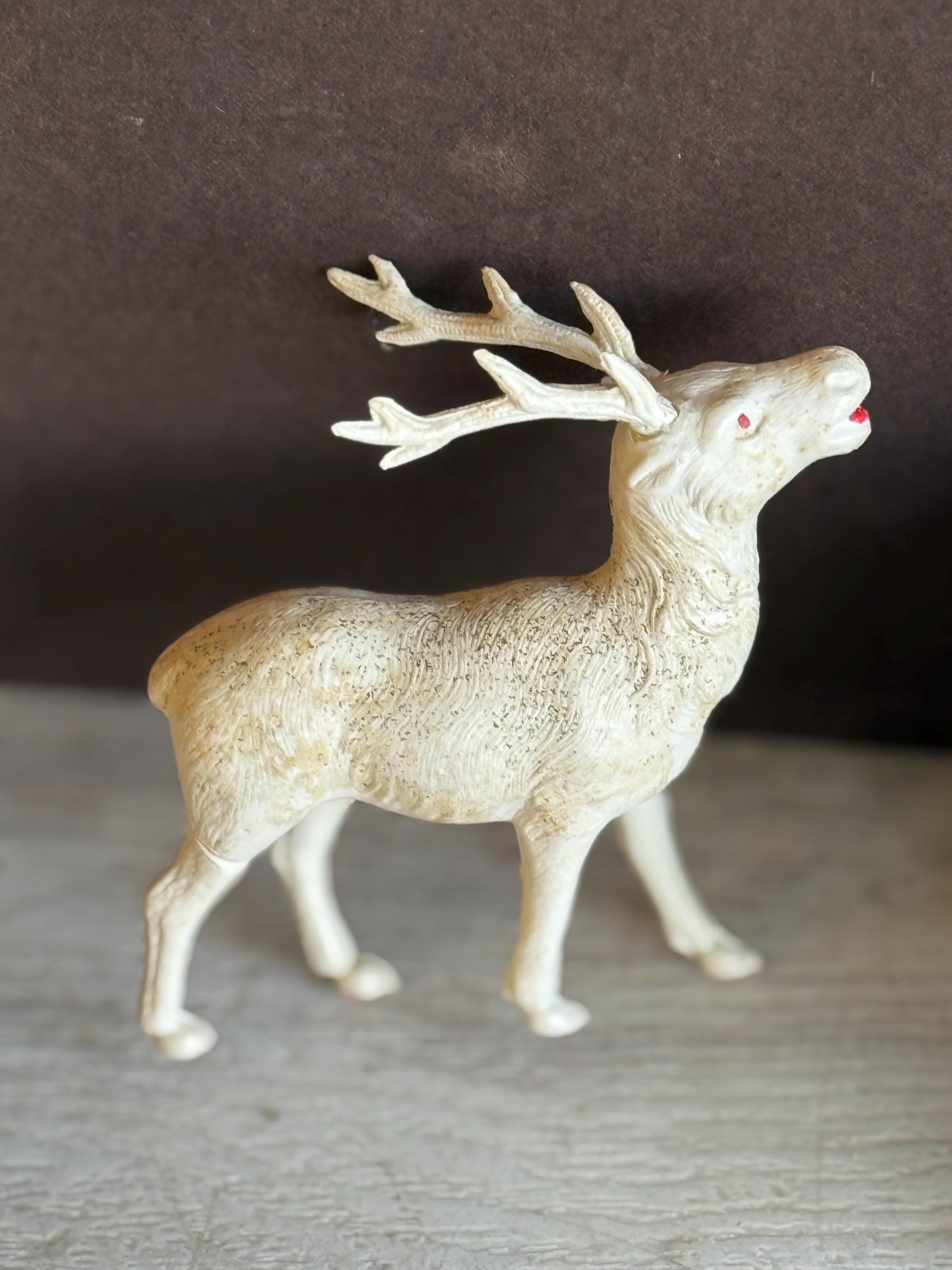 Vintage Celluloid Reindeer Plastic Japan Deer Stag Elk Paper
