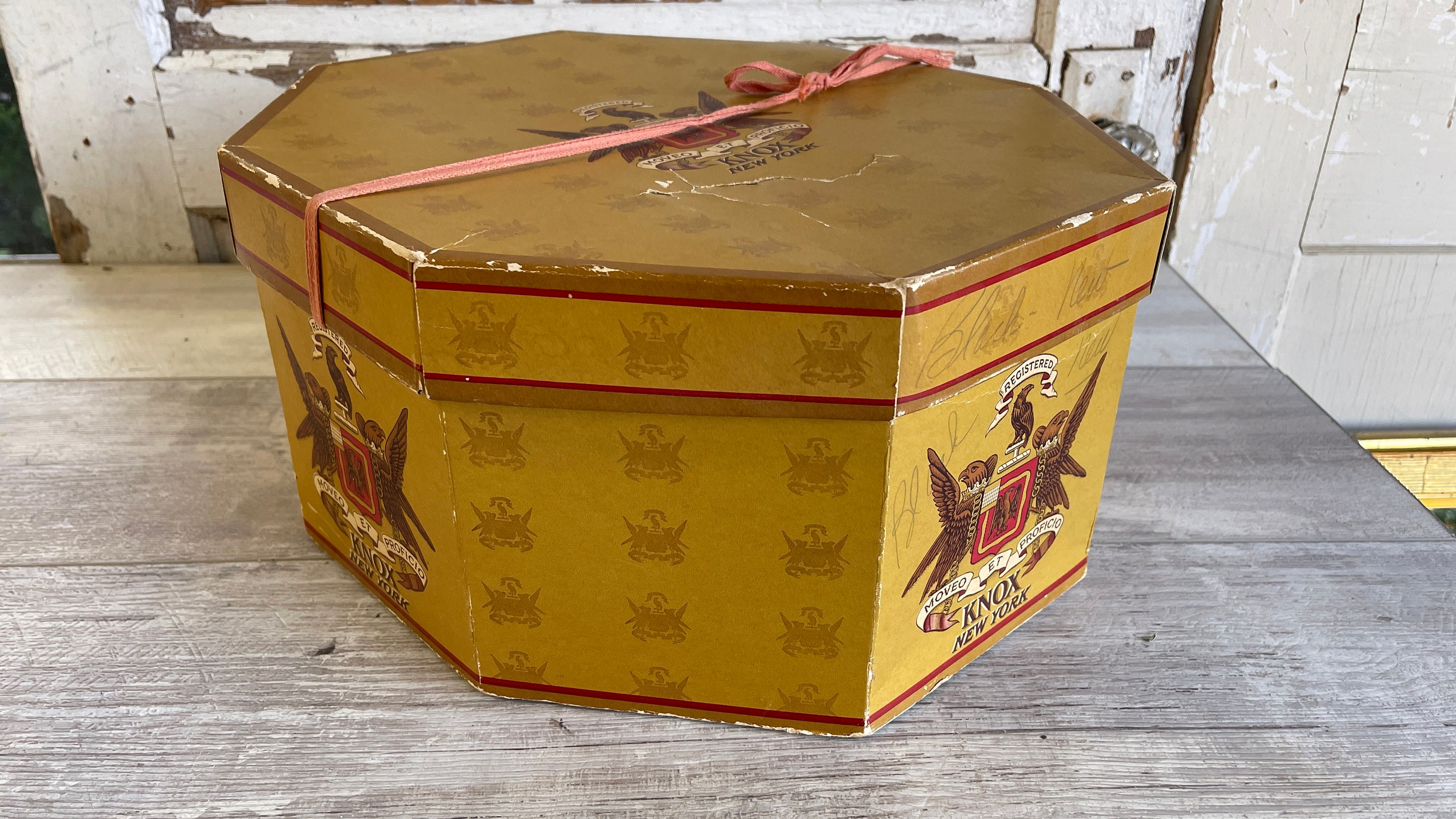 Beautiful Antique 19th Century Wallpaper Hat Box 