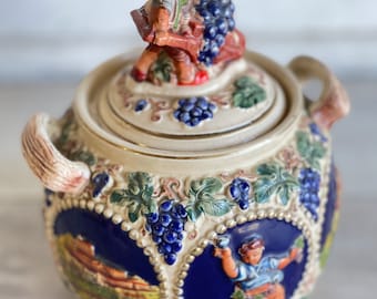Vintage German Biscuit Jar/cookie Jar - Handgemalt Gertz Hand