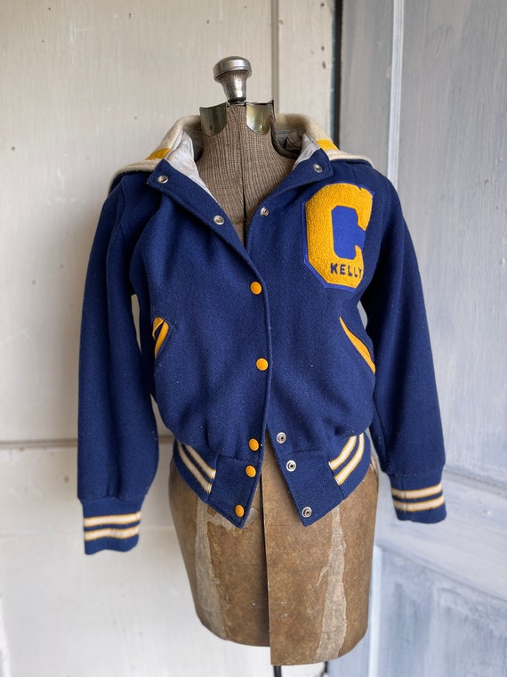 Vintage Varsity Jacket Blue and Gold, Retro Athle… - image 2