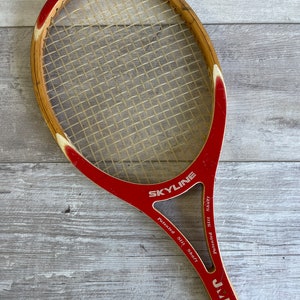 Vintage Tennis Racket SkyLine Slit Shaft JM Wood Racquet Excellent GX 102 27 inches