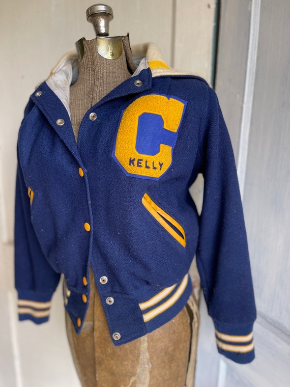 Vintage Varsity Jacket Blue and Gold, Retro Athle… - image 3
