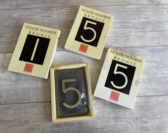 Vintage House Numbers Frank Lloyd Wright Bronze - Choice 1, 5  - FLW Foundation