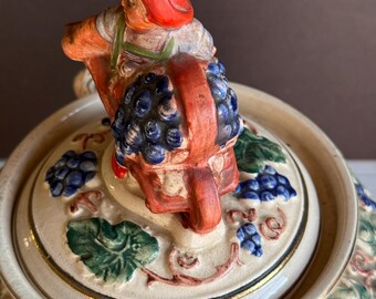 Vintage German Biscuit Jar/cookie Jar - Handgemalt Gertz Hand