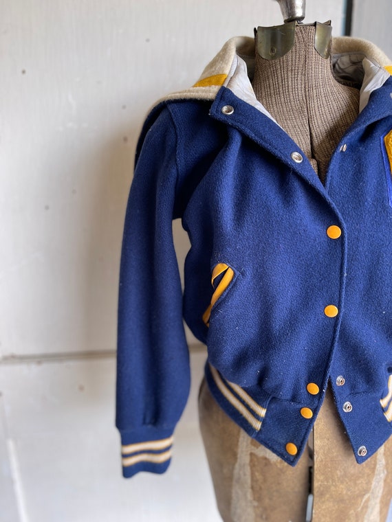 Vintage Varsity Jacket Blue and Gold, Retro Athle… - image 5
