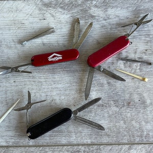 Vintage Utility Pocket Knife - Victorinox?  Swiss Army Type Advertising Mini Multi Tools - Lot of 3