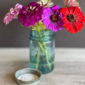 Vintage Blue Atlas Mason Jar: Pint Size with Zinc Lid