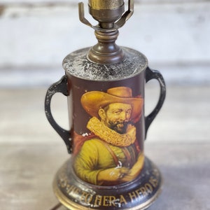 Vintage Primrose Tea Tin Lamp - Converted Antique English Tin - Handmade