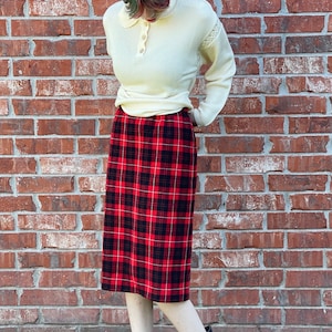 Vintage Pendleton Skirt -Cunninham Tartan Plaid Wool 32 Inch Waist -Petite