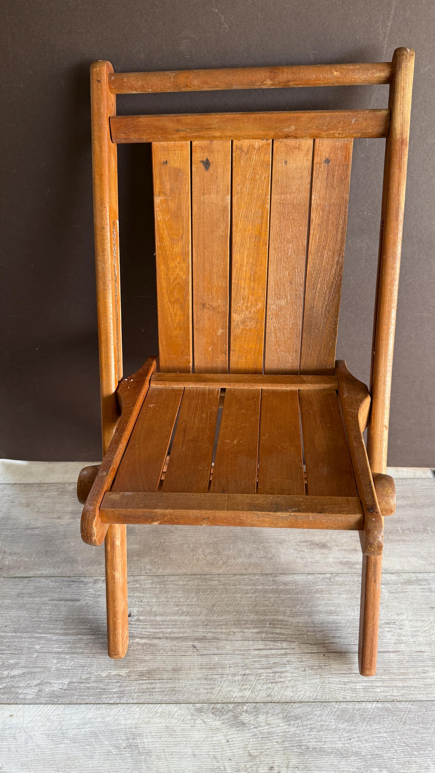 Vintage Kids Tuck'way Folding Wooden Chair - Oak, Ft. Smith