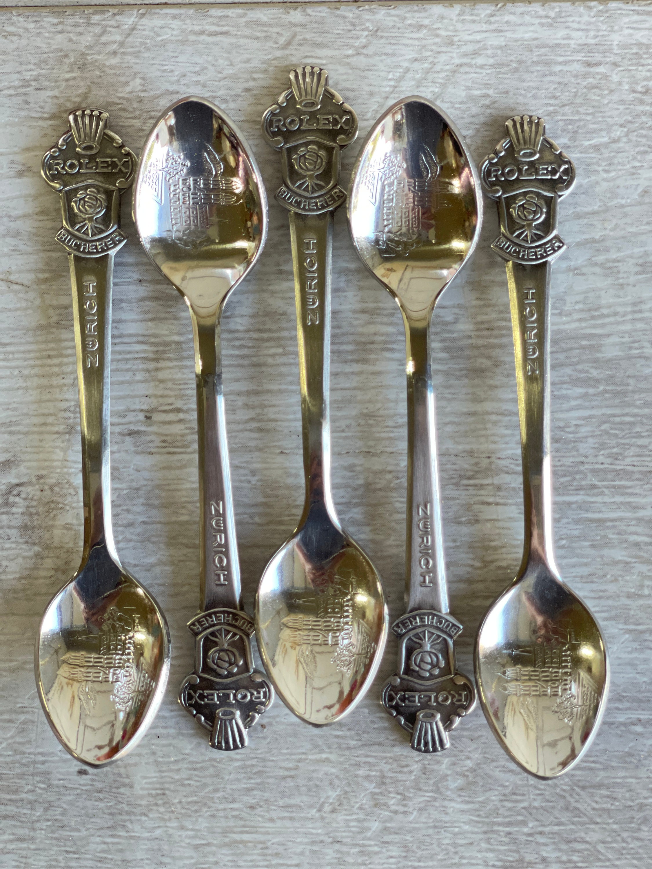 Vintage Rolex Bucherer Zurich Spoons - Stainless - Lot of 5