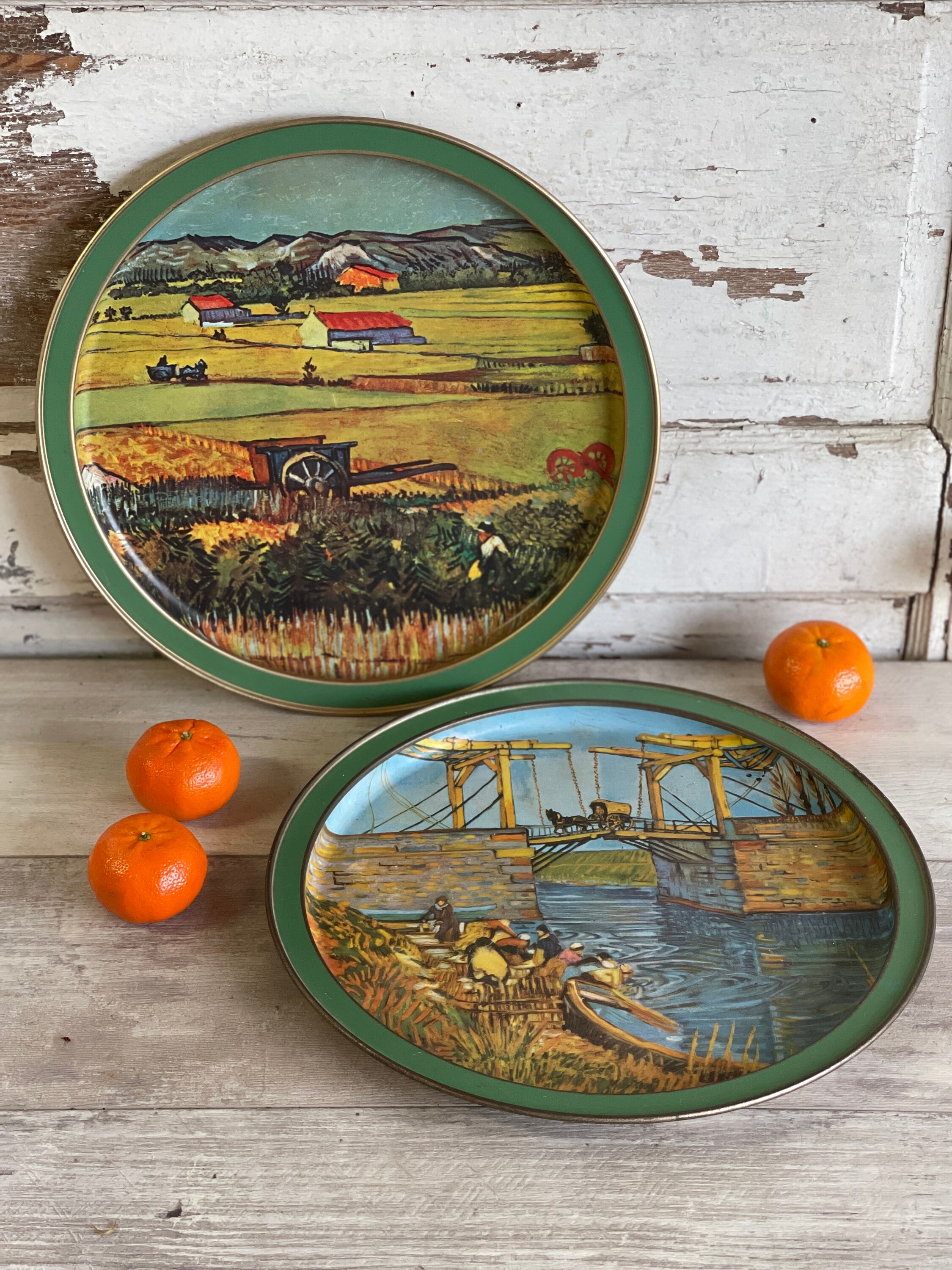 Vintage Print Van Gogh Trays - Set 2 - Sunbeam Tin - Wall Art or