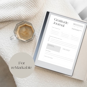 Dankbarkeit Journal für reMarkable 2 Template - Undatiertes 5 Minuten Journal für reMarkable 2 Positivity Journal - reMarkable Planungsvorlage