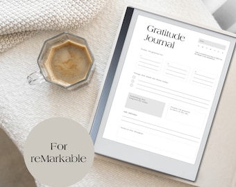 Gratitude Journal Template for reMarkable 2 – Undated Positivity Planner (PDF)