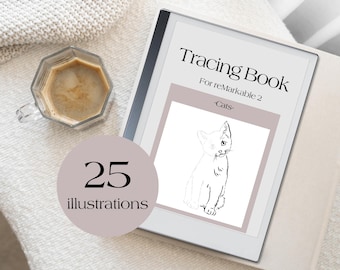 Cat Illustrations Tracing Book for reMarkable: Mindfulness Kitten Drawings (PDF Download)