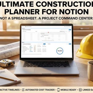 Modern projectmanagementsjabloon met kosten- en tijdlijntracker (digitale download)
