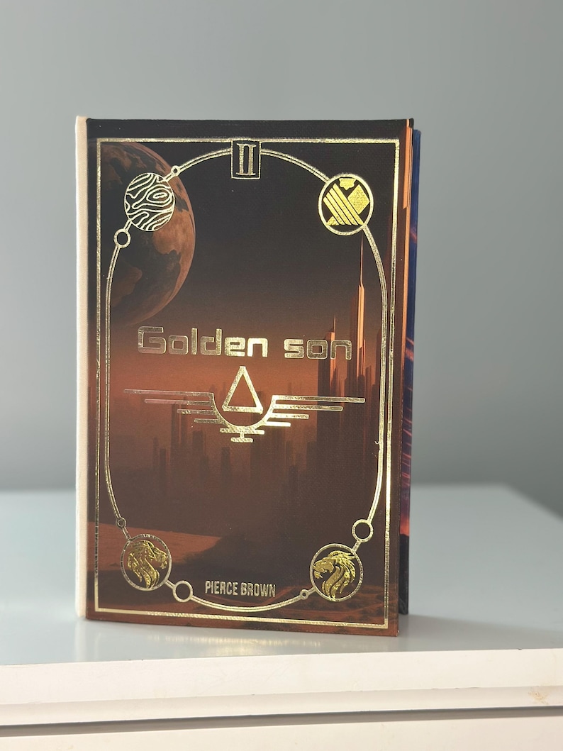 Red Rising Series Rebind | Pierce Brown Handmade Hardcover with Art on the Edges image 7