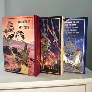 Red Rising Series Rebind | Pierce Brown Handmade Hardcover with Art on the Edges image 3