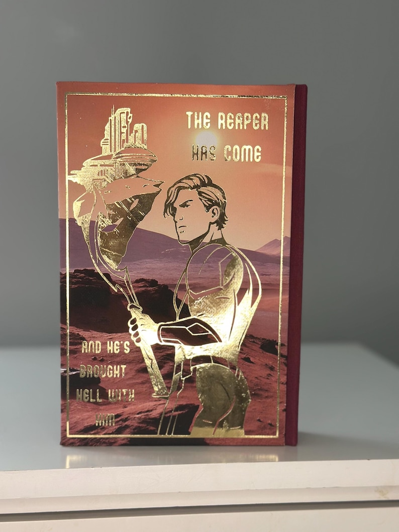 Red Rising Series Rebind | Pierce Brown Handmade Hardcover with Art on the Edges image 6
