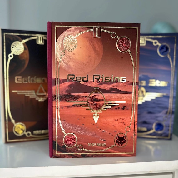 Red Rising Series Rebind | Pierce Brown Handmade Hardcover with Art on the Edges