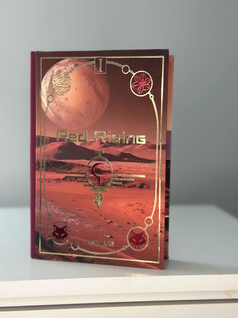 Red Rising Series Rebind | Pierce Brown Handmade Hardcover with Art on the Edges image 5