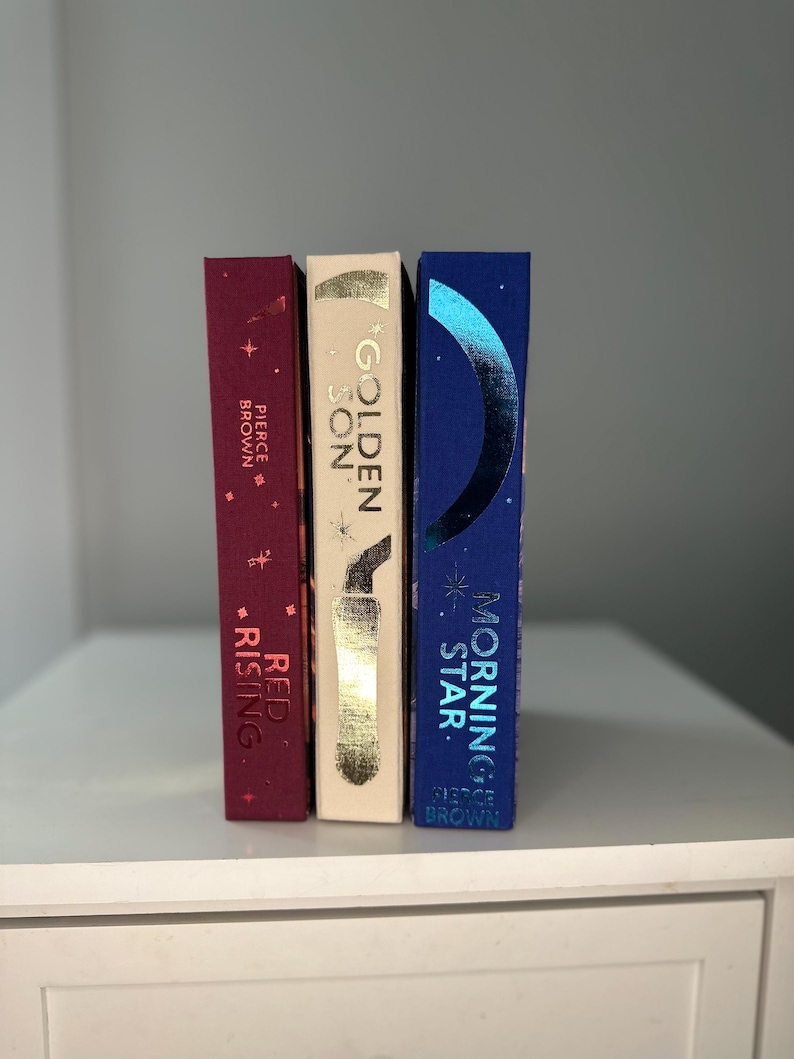 Red Rising Series Rebind | Pierce Brown Handmade Hardcover with Art on the Edges image 4