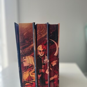 Red Rising Series Rebind | Pierce Brown Handmade Hardcover with Art on the Edges image 2