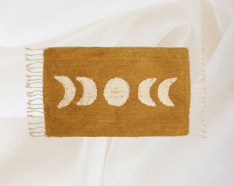 Tufted Cotton Moon Phase Rug, 100% Cotton, Moon Kid's Playroom Rug, Kid's, Toddler's, Nursery Room Decor, Babyshower, Gender Neutral, Gift