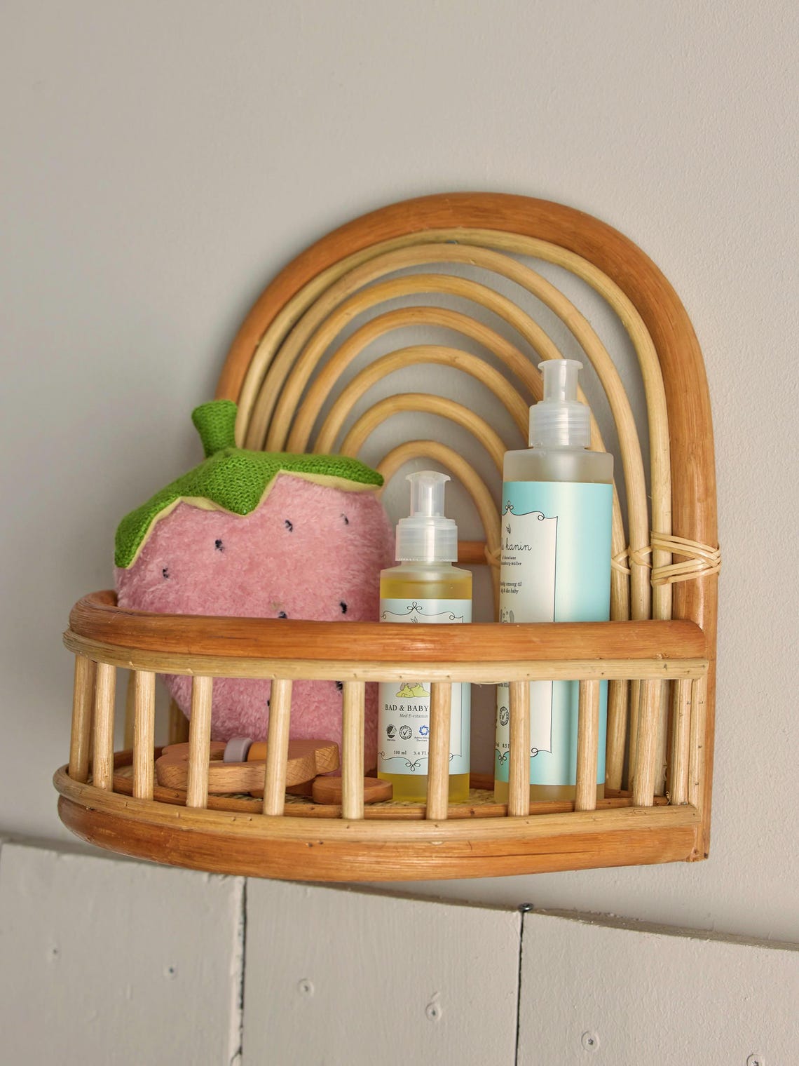 Pink Strawberry Plush Rattle Toy, Adorable, Cute, Soft, Sweet, Cuddly ...