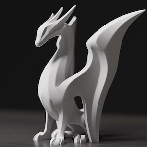 Modern 3D Printed Dragon Sculpture