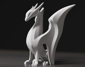 Modern 3D Printed Dragon Sculpture
