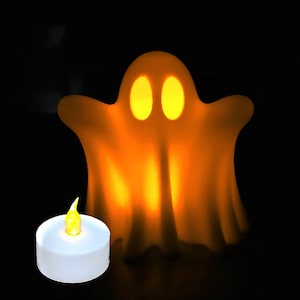 3D Printed Glow Ghost with Included Tea Light Candle